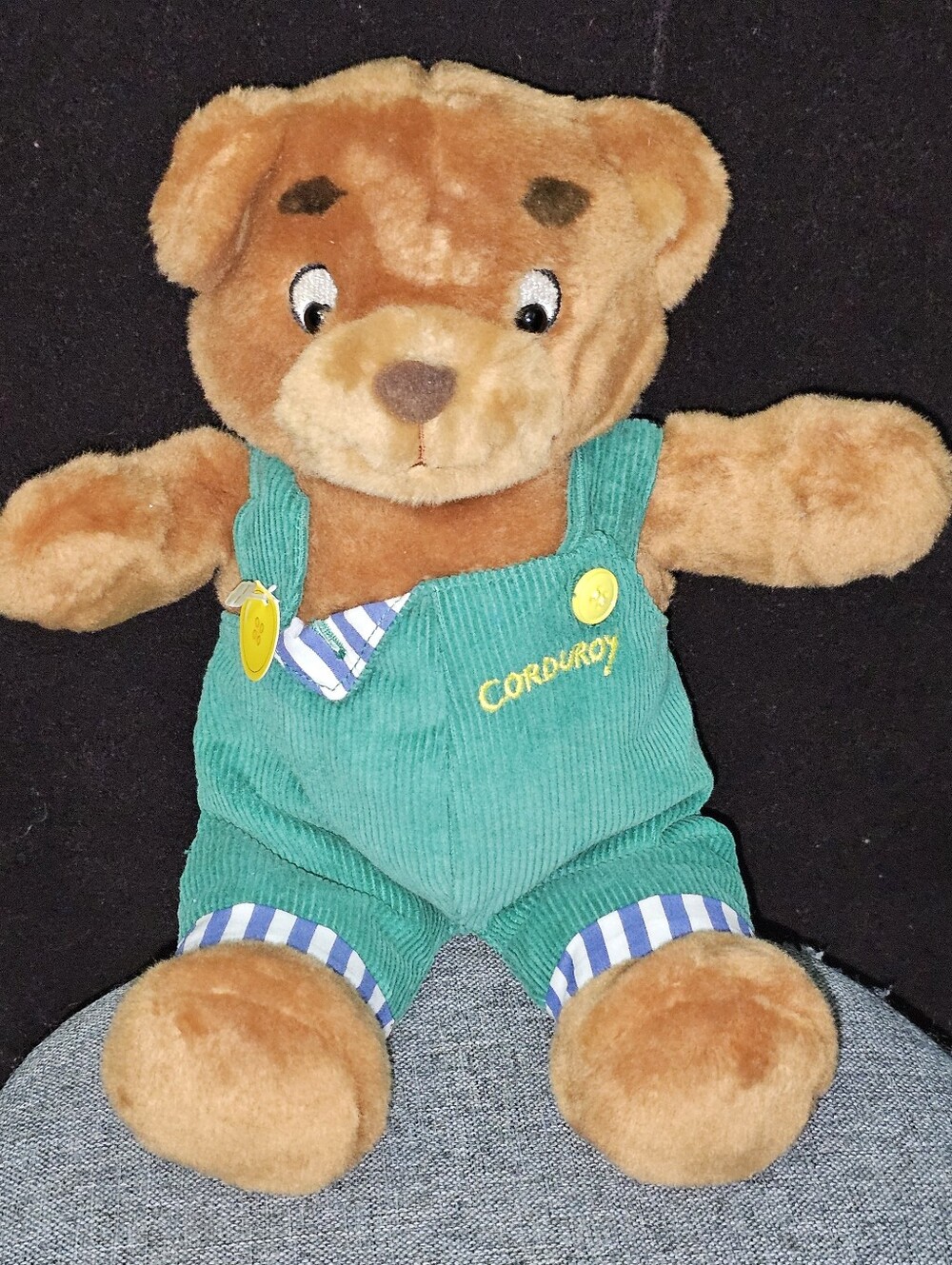 Vintage 1996 Corduroy Green-Overalls Plush Bear - Kids Toy